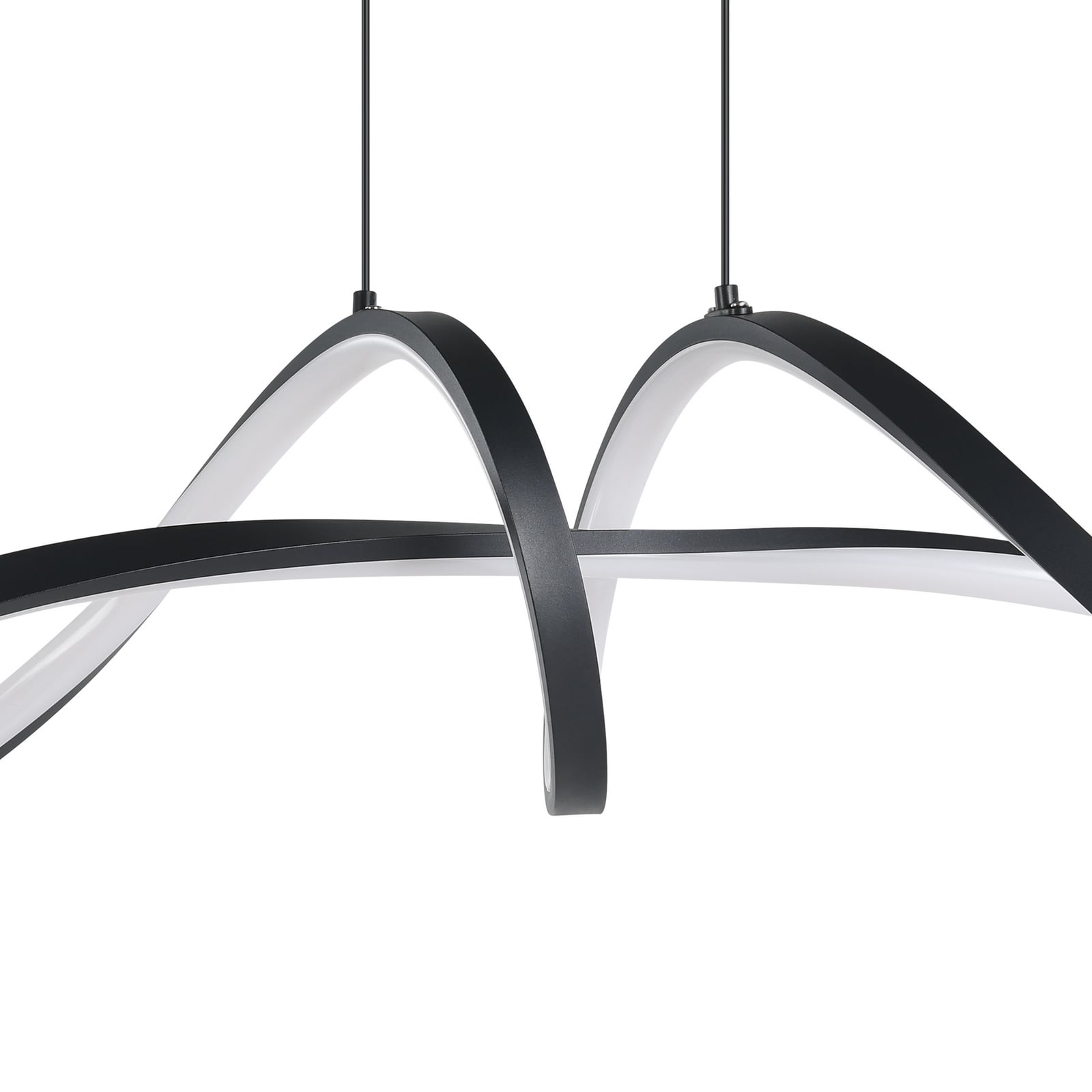 LED pendellampe Calarossa-Z svart aluminium app-styring