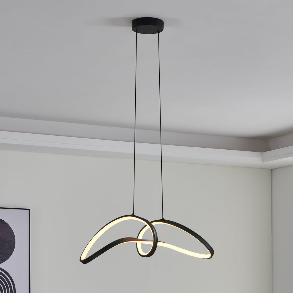 LED pendellampe Calarossa-Z svart aluminium front