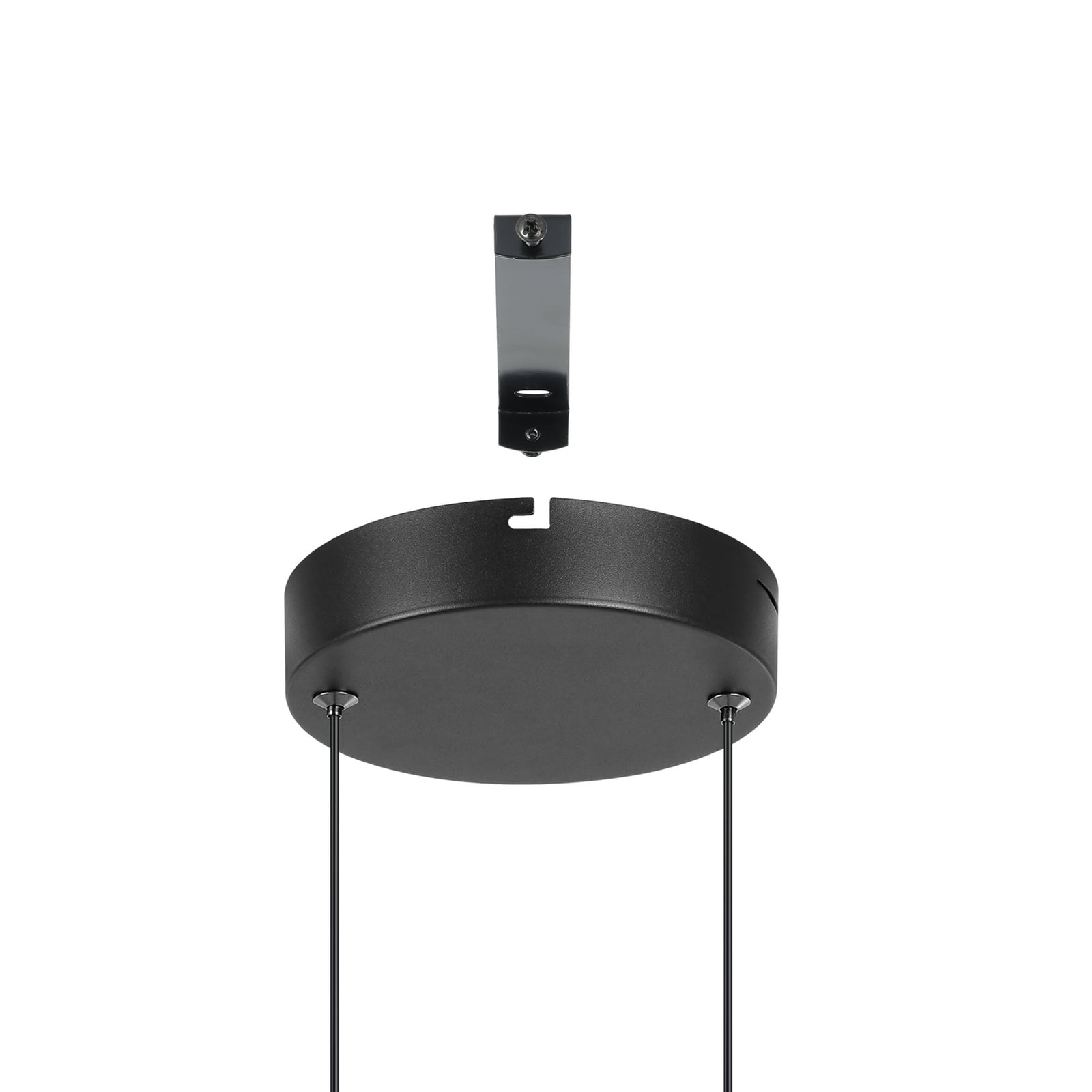 LED pendellampe Calarossa-Z svart aluminium lysfarger
