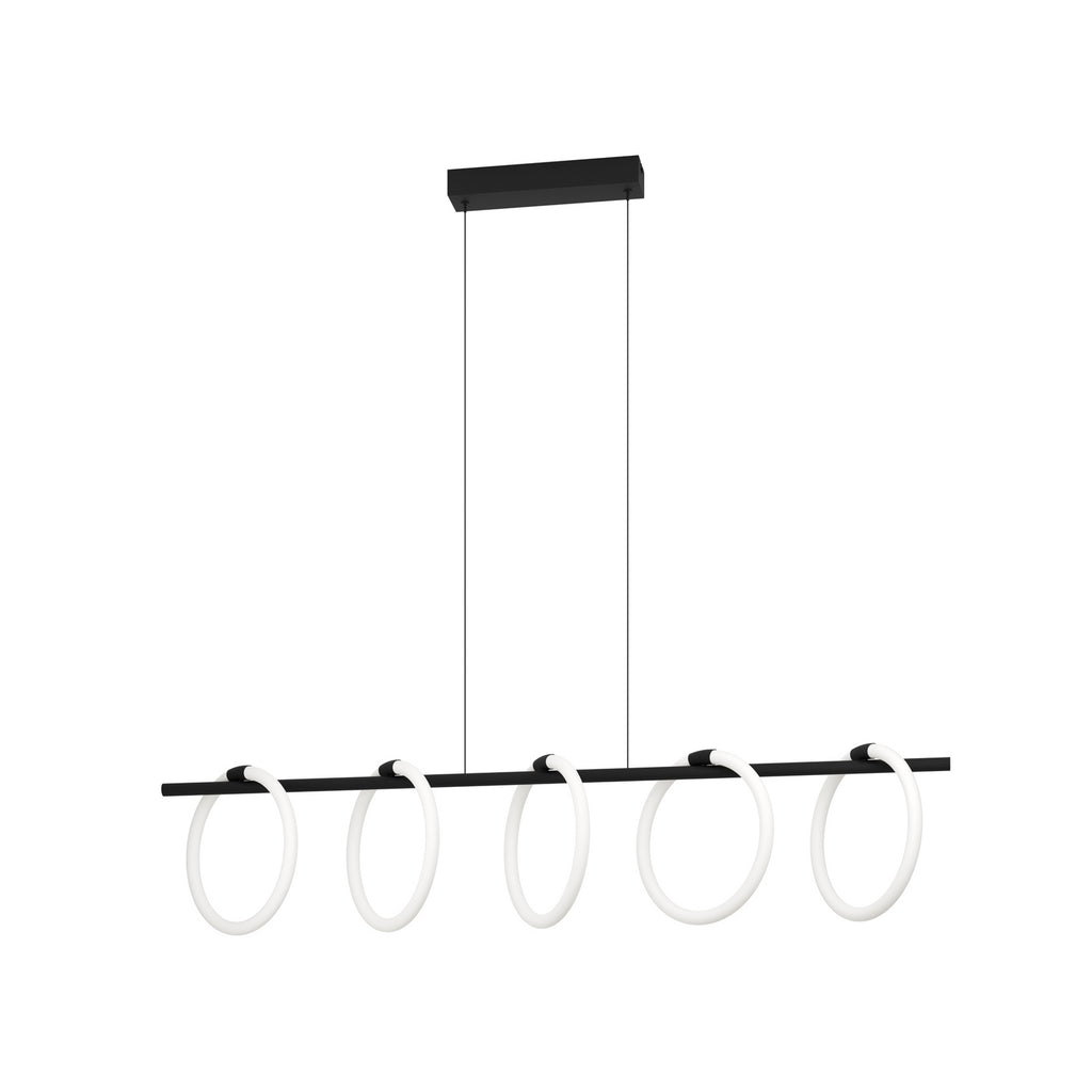 LED pendellampe Caranacoa 5-lys svart/hvit 117 cm 35W EGLO bakside