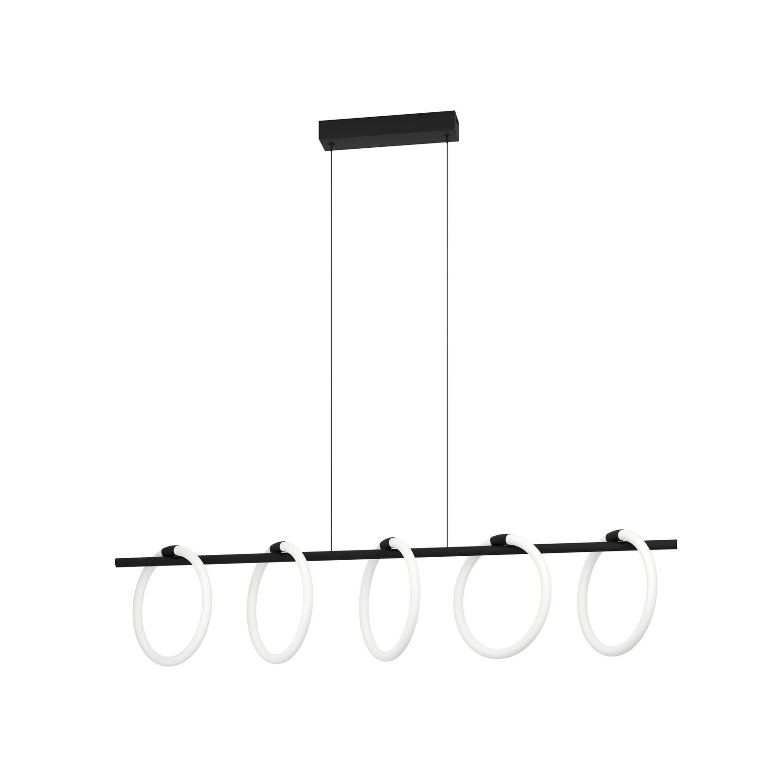 LED pendellampe Caranacoa 5-lys svart/hvit 117 cm 35W EGLO bakside