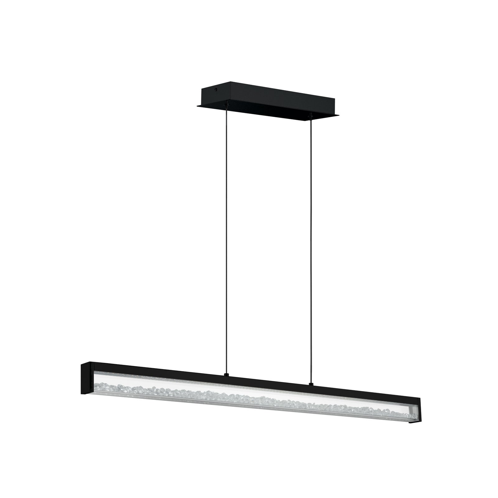 Montert LED pendellampe Cardito CCT dimbar svart 100 cm i rom