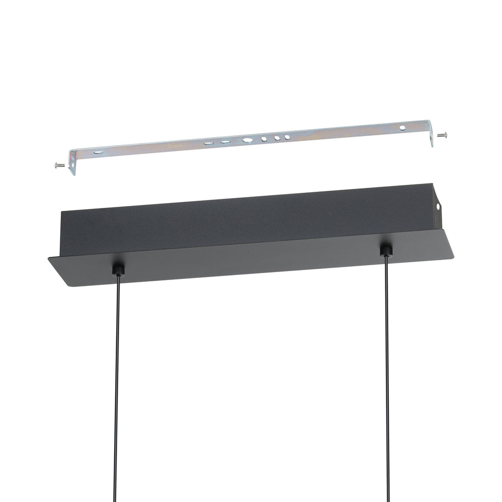 Sideprofil av LED pendellampe Cardito CCT dimbar svart 100 cm