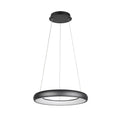 LED pendellampe Cardona ringformet dimbar CCT svart Ø62 cm forfra