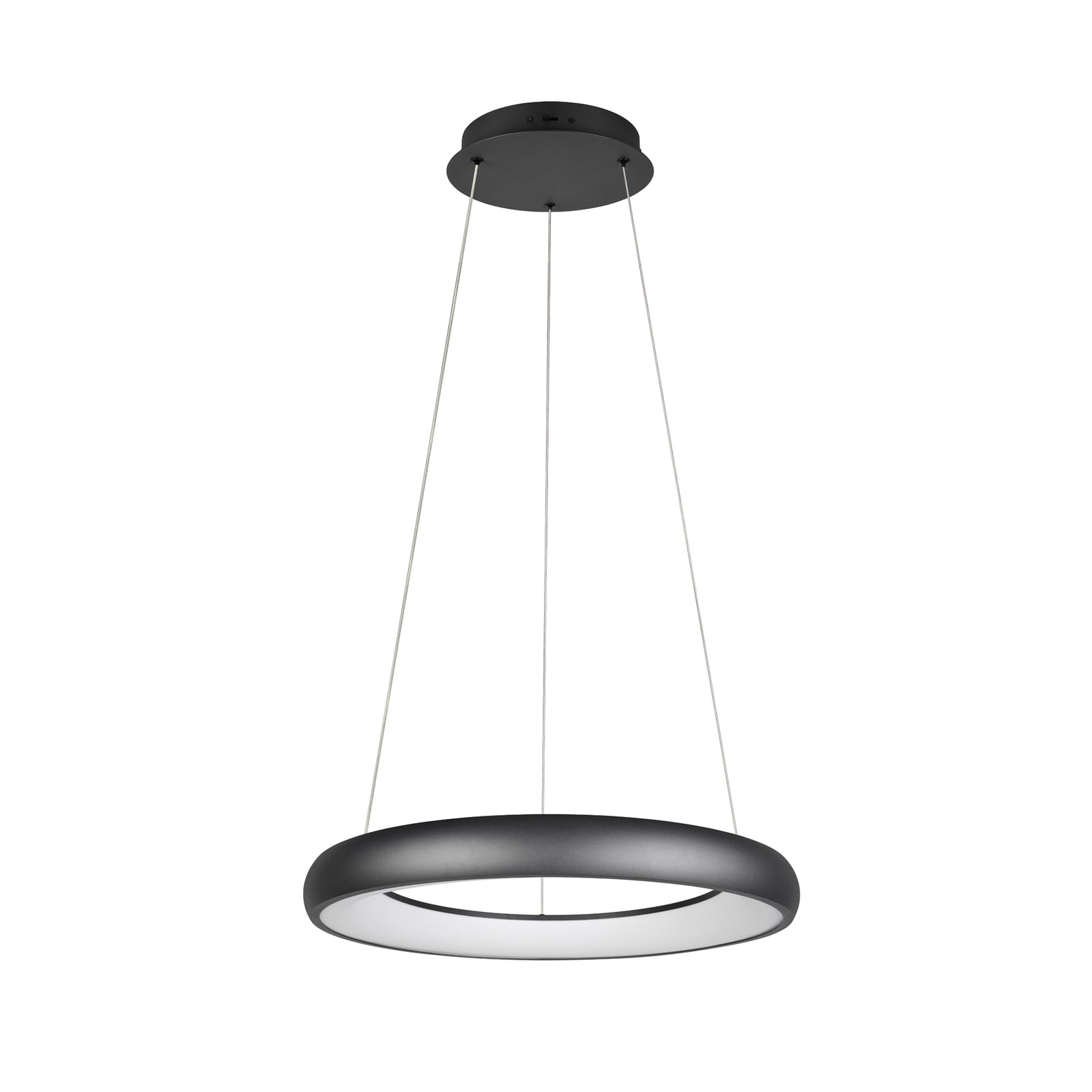 LED pendellampe Cardona ringformet dimbar CCT svart Ø62 cm forfra