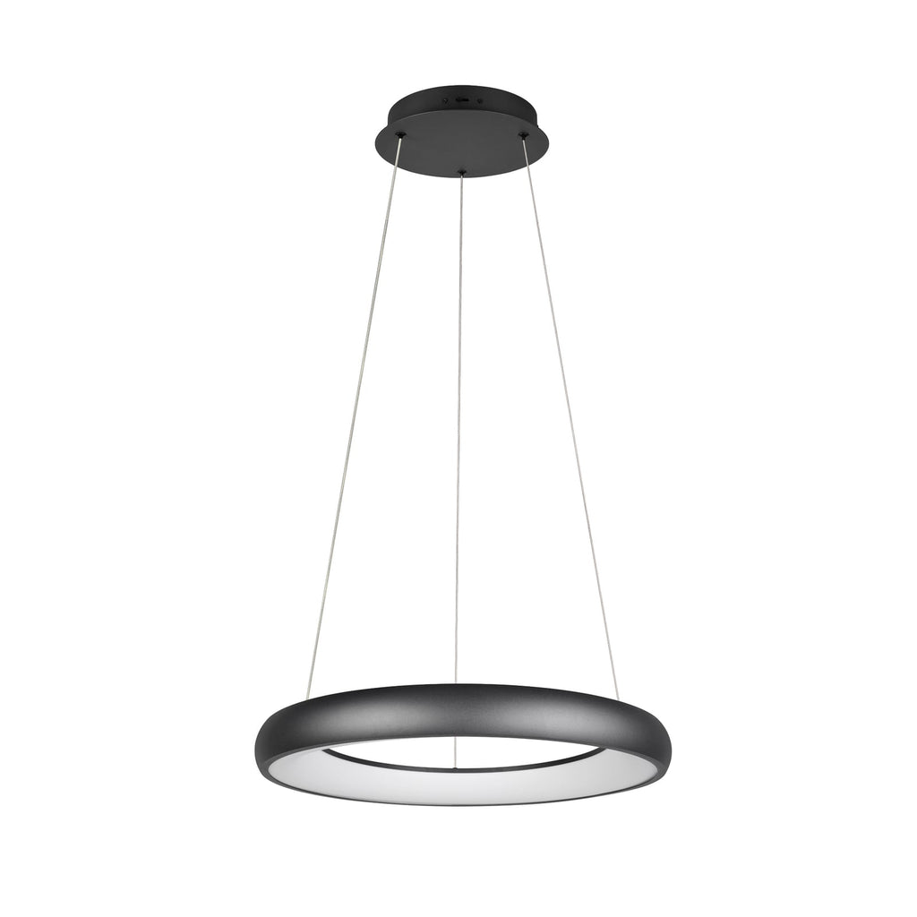 LED pendellampe Cardona ringformet dimbar CCT svart Ø62 cm forfra