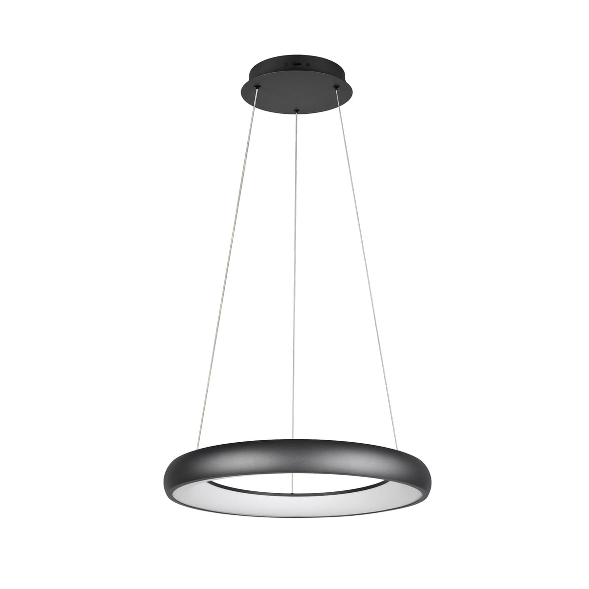 LED pendellampe Cardona ringformet dimbar CCT svart Ø62 cm forfra