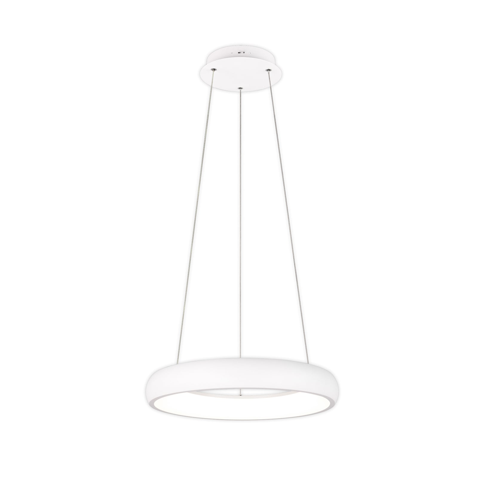 LED pendellampe Cardona ring Ø46,5 cm dimbar CCT hvit matt forfra