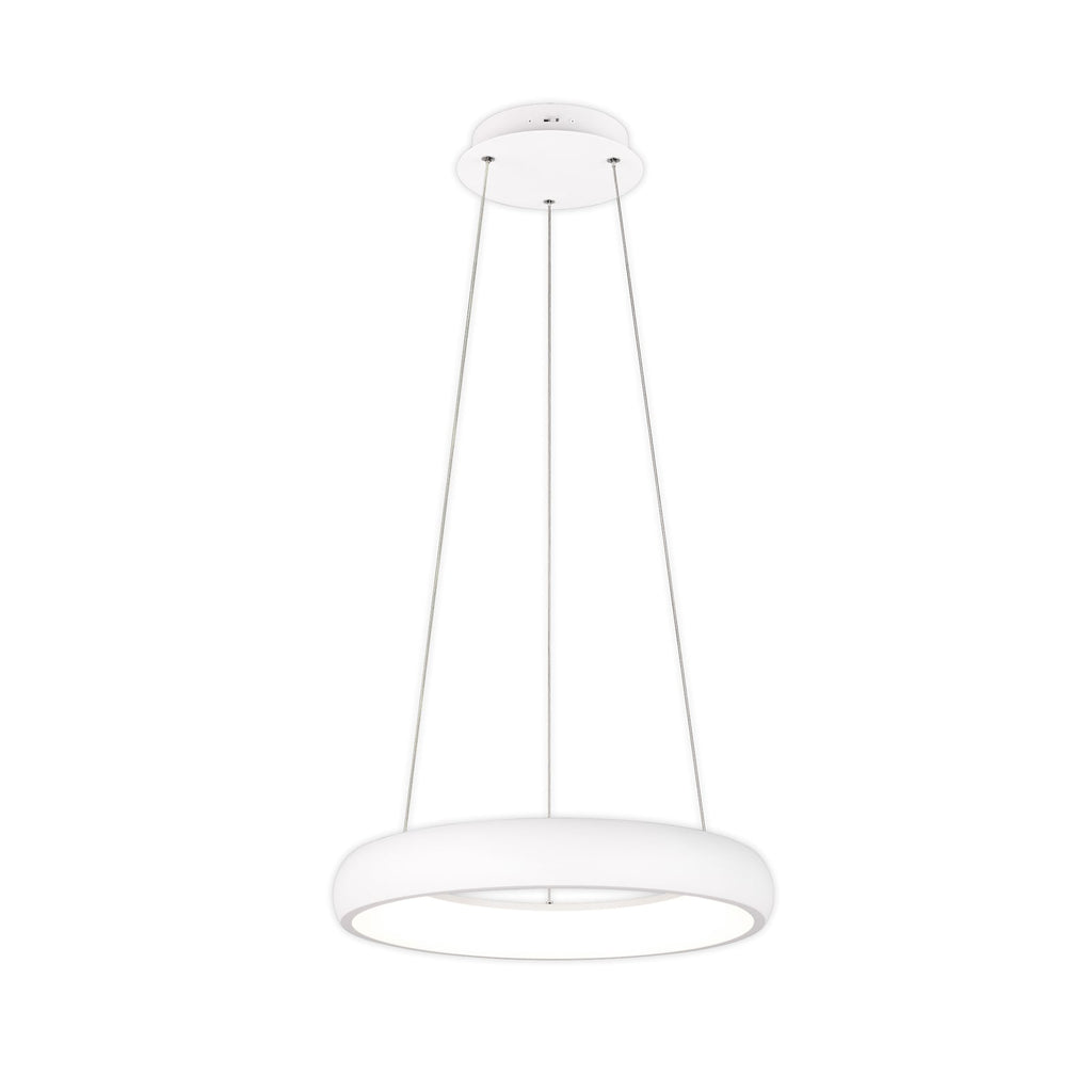 LED pendellampe Cardona ring Ø46,5 cm dimbar CCT hvit matt forfra