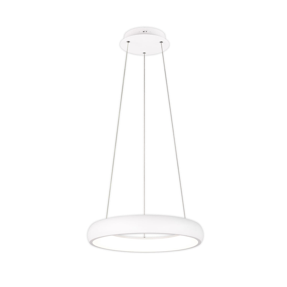 LED pendellampe Cardona ring Ø46,5 cm dimbar CCT hvit matt forfra