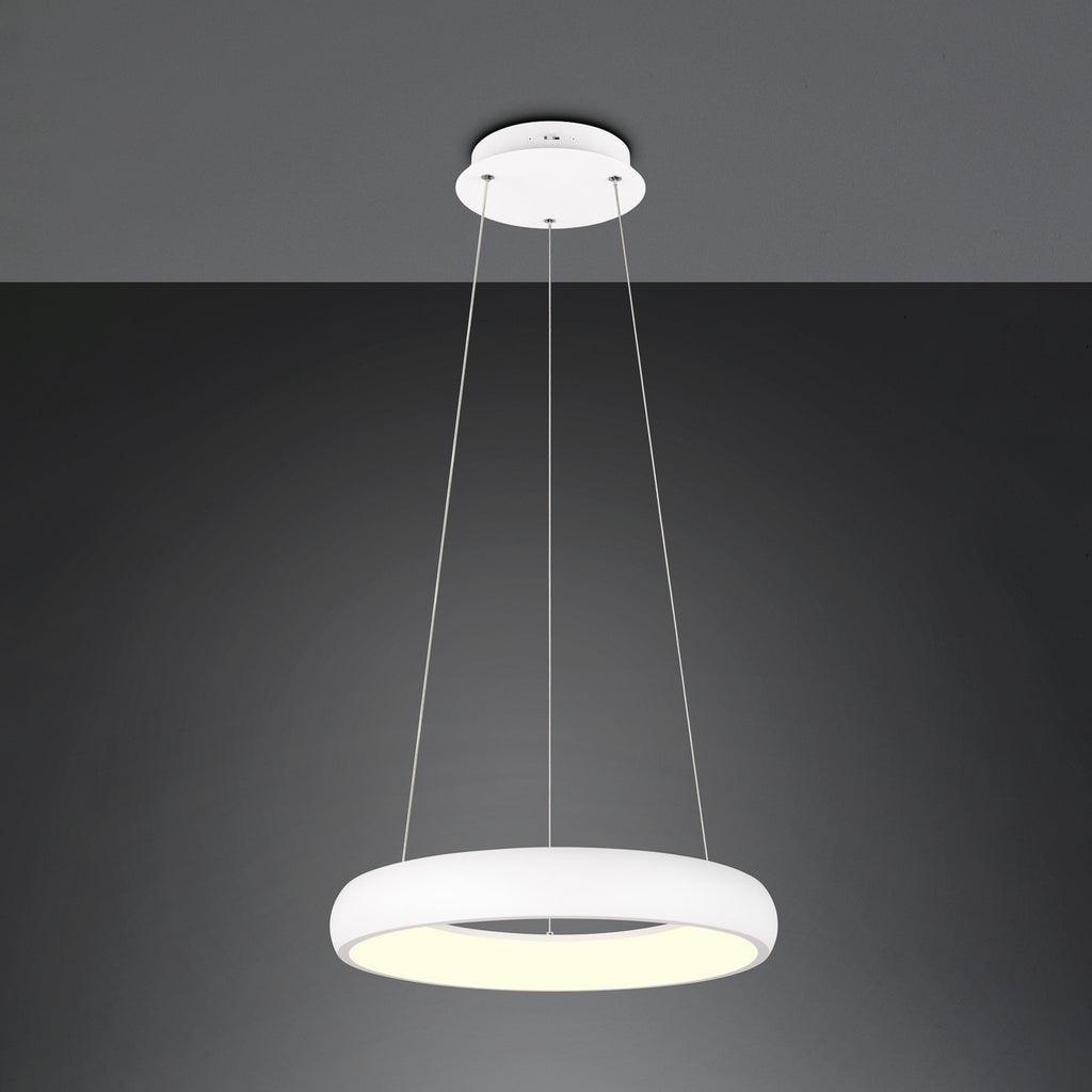 Detaljbilde av LED pendellampe Cardona ring Ø46,5 cm dimbar CCT hvit matt