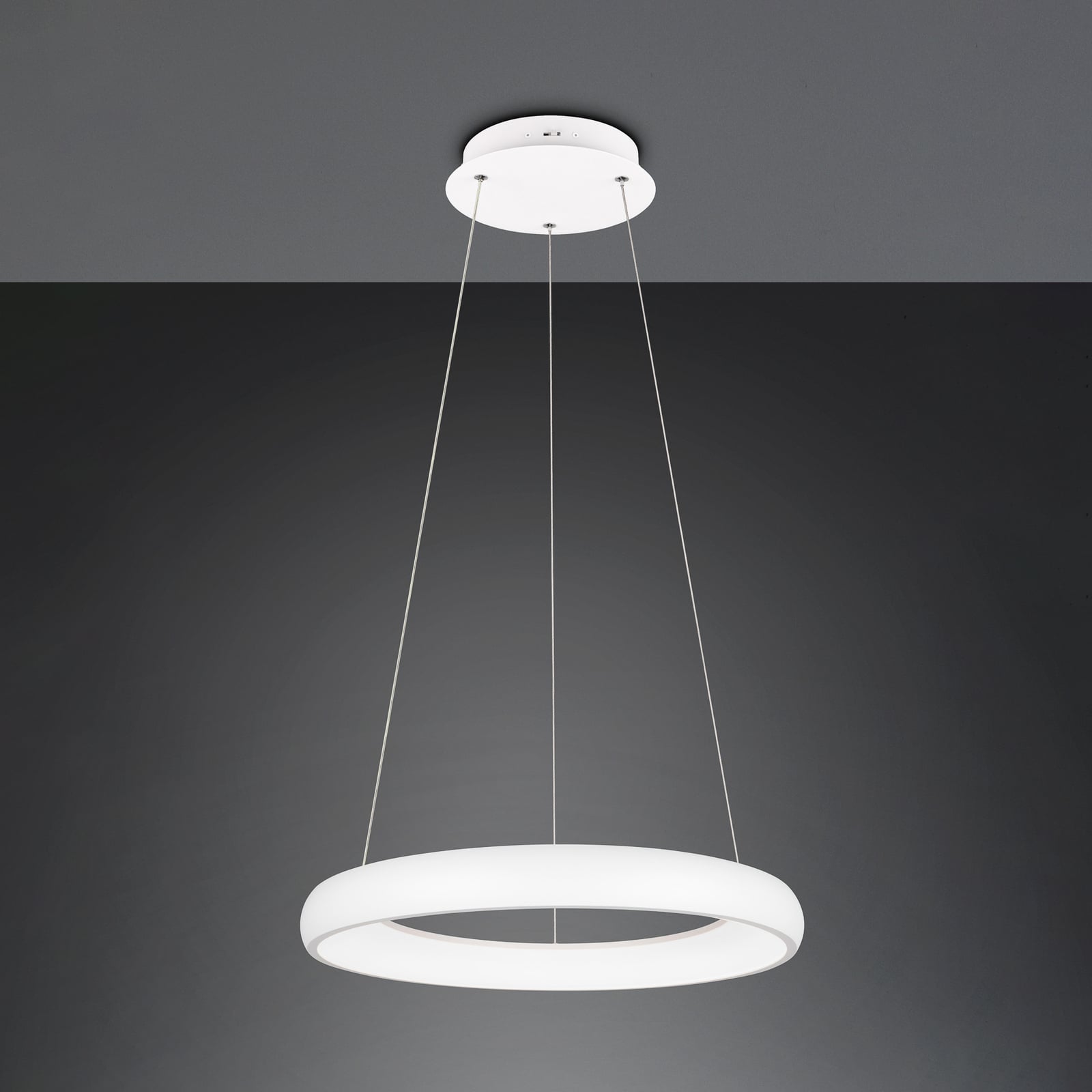 LED pendellampe Cardona ring Ø62 cm hvit dimbar CCT bakside