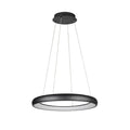 LED pendellampe Cardona ring Ø75 cm svart forfra