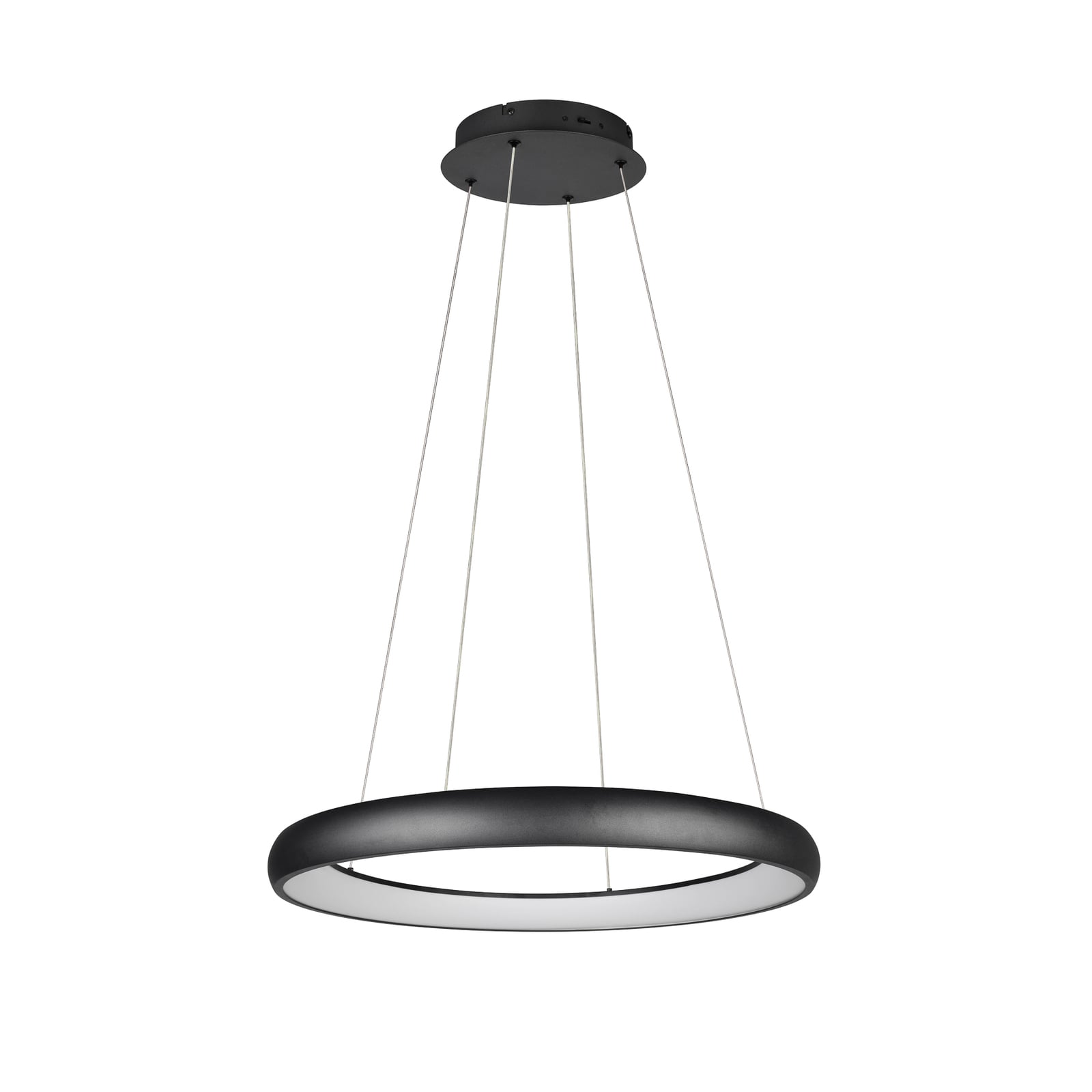 LED pendellampe Cardona ring Ø75 cm svart forfra