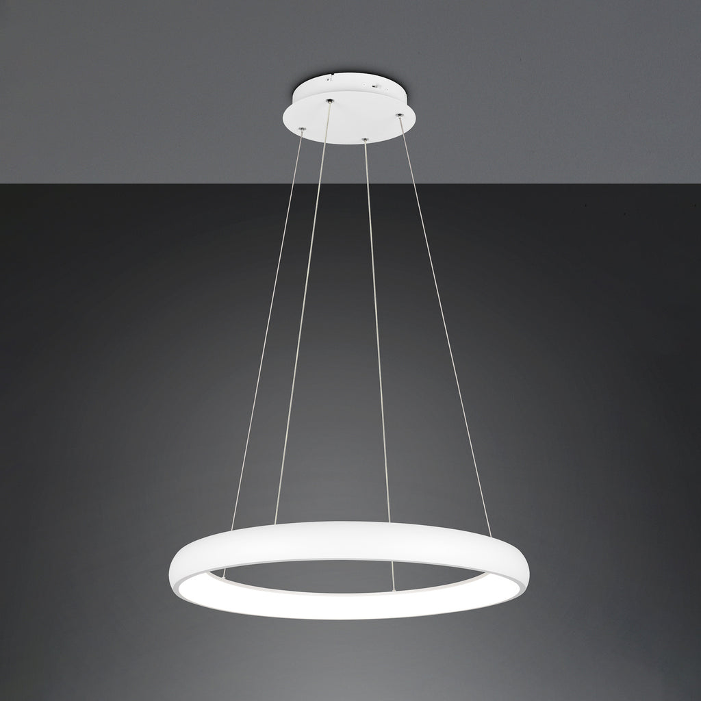 LED pendellampe Cardona ring hvit dimbar CCT Ø75 cm Trio Lighting bakside