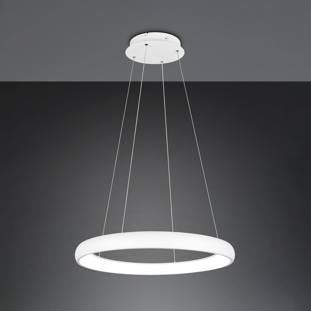 LED pendellampe Cardona ring hvit dimbar CCT Ø75 cm Trio Lighting bakside