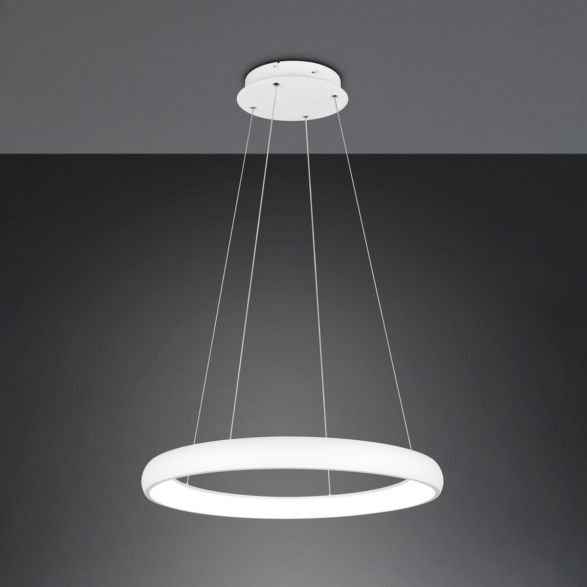 LED pendellampe Cardona ring hvit dimbar CCT Ø75 cm Trio Lighting bakside