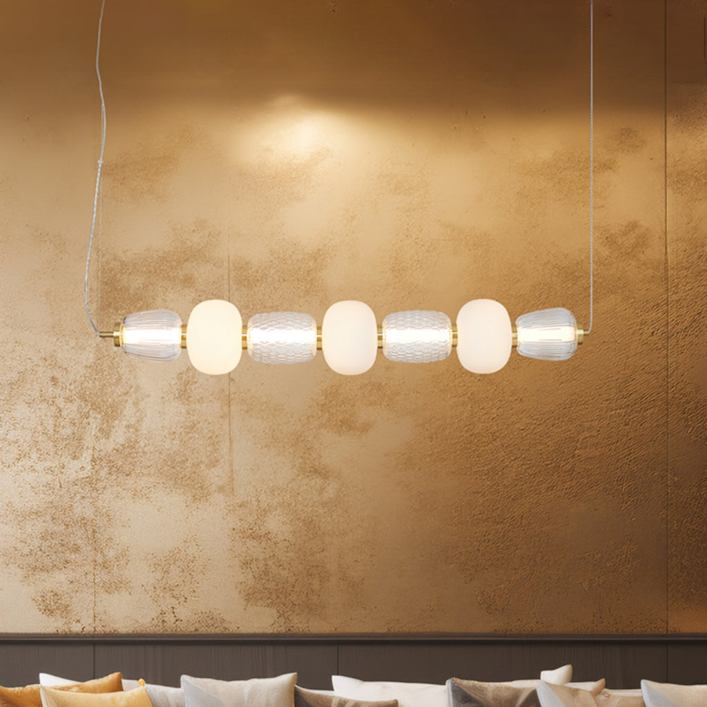 LED pendellampe Caro glass transparent opal forfra