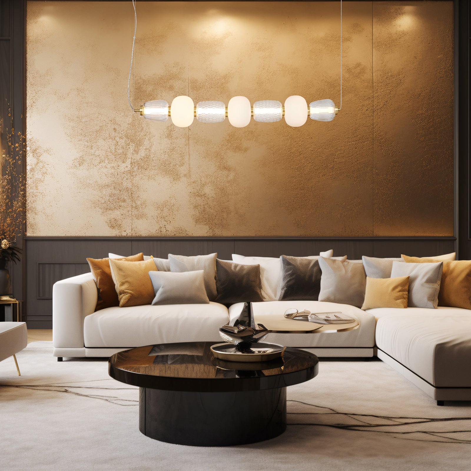 LED pendellampe Caro glass transparent opal bakside