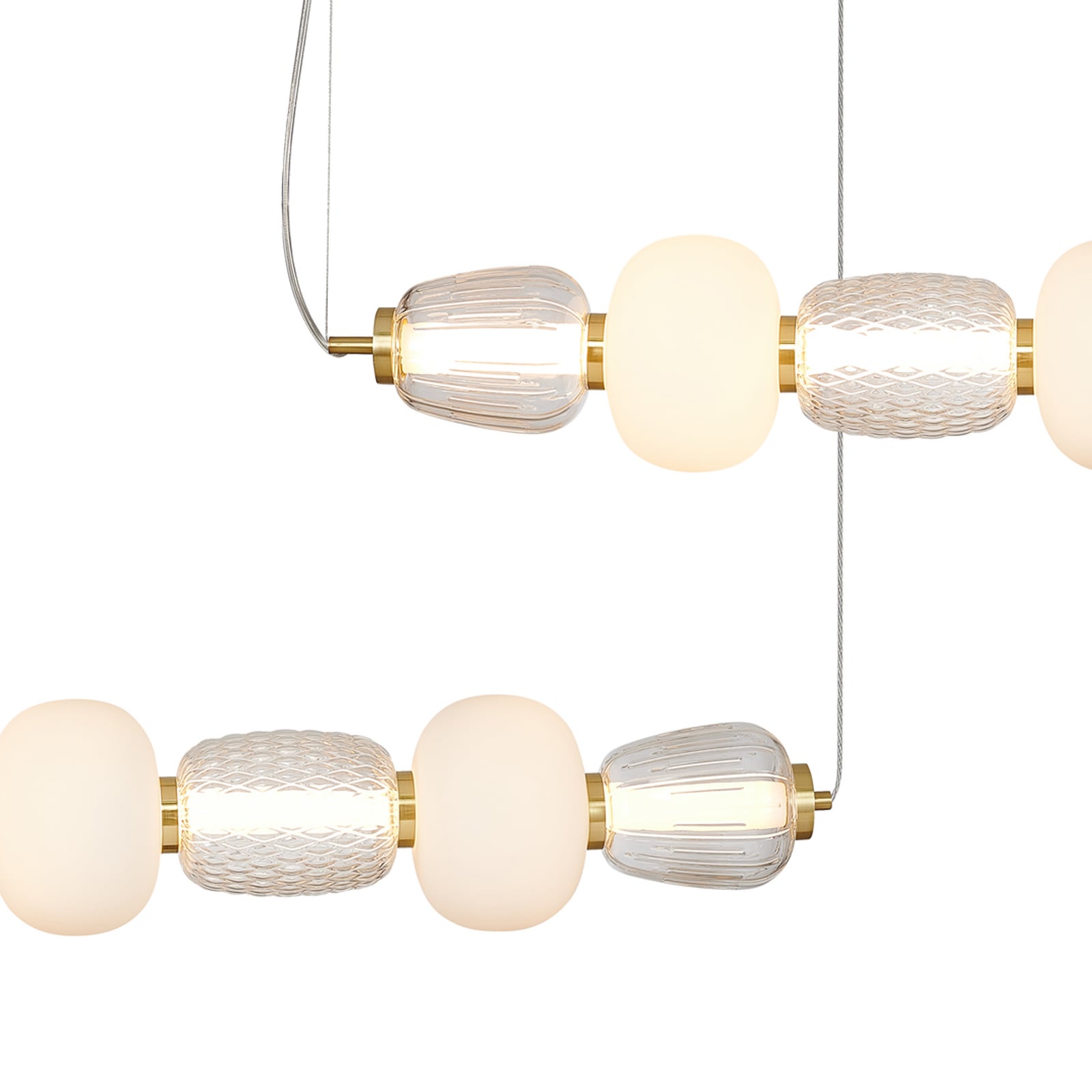 LED pendellampe Caro glass transparent opal fra siden