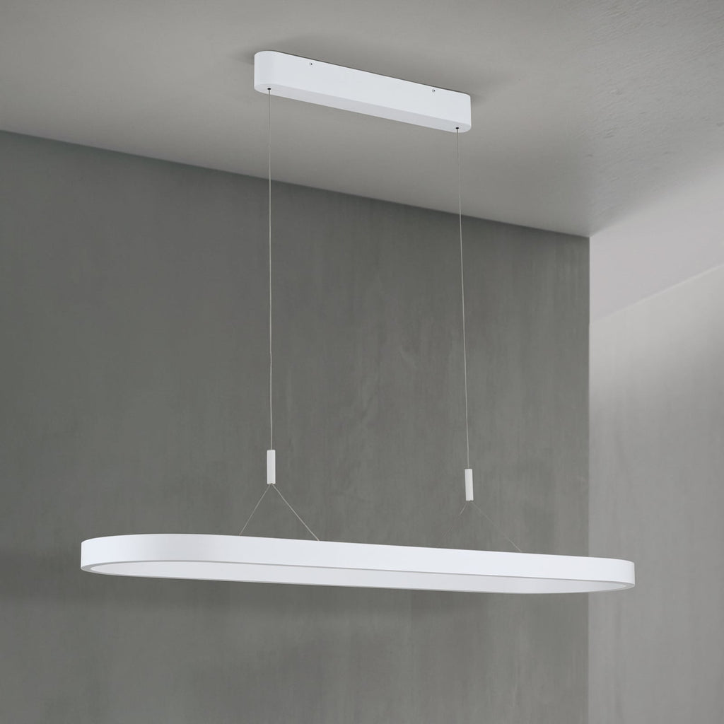 LED pendellampe Carrara hvit høydejusterbar CCT 120 cm 80W - ORION montert i rom
