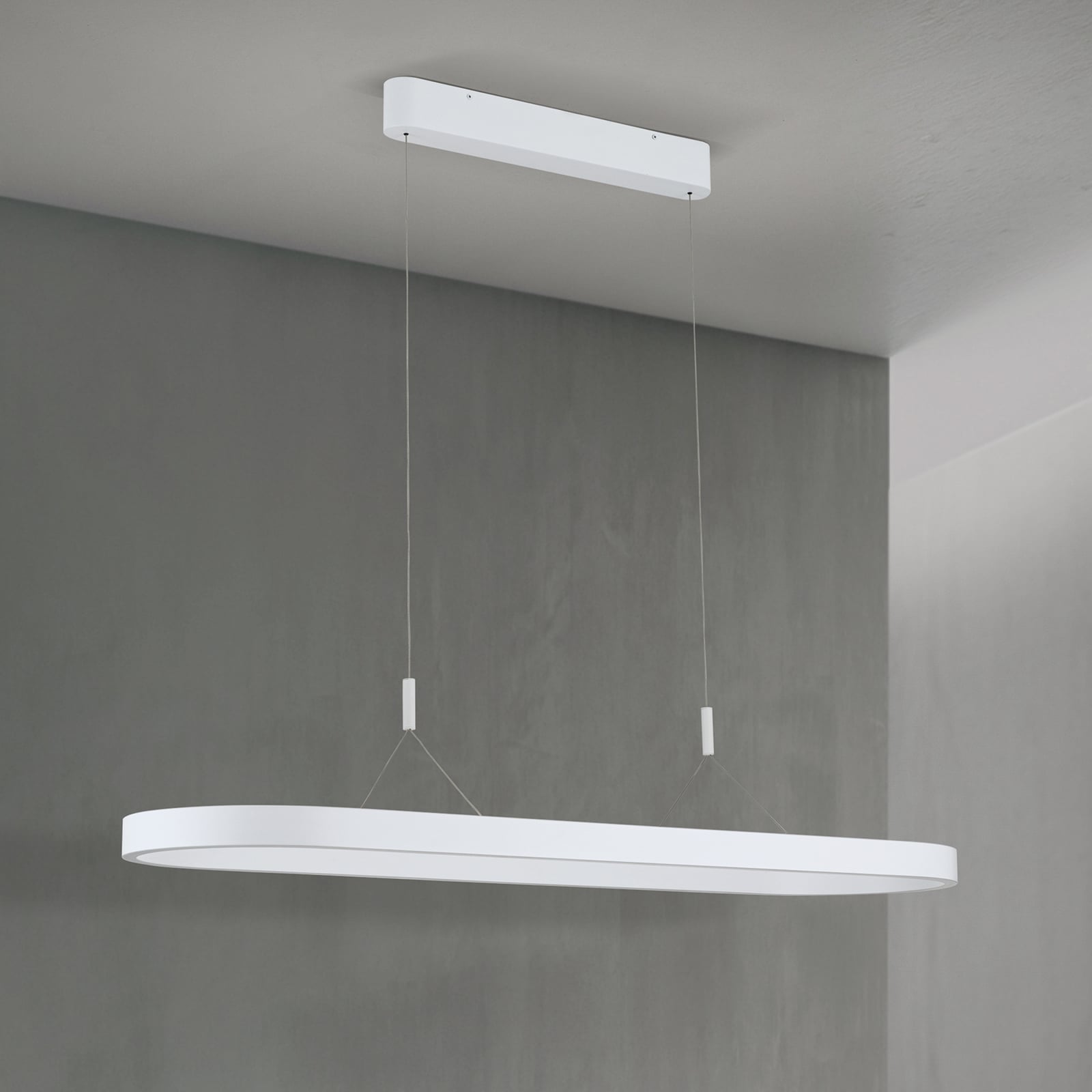 LED pendellampe Carrara hvit høydejusterbar CCT 120 cm 80W - ORION montert i rom