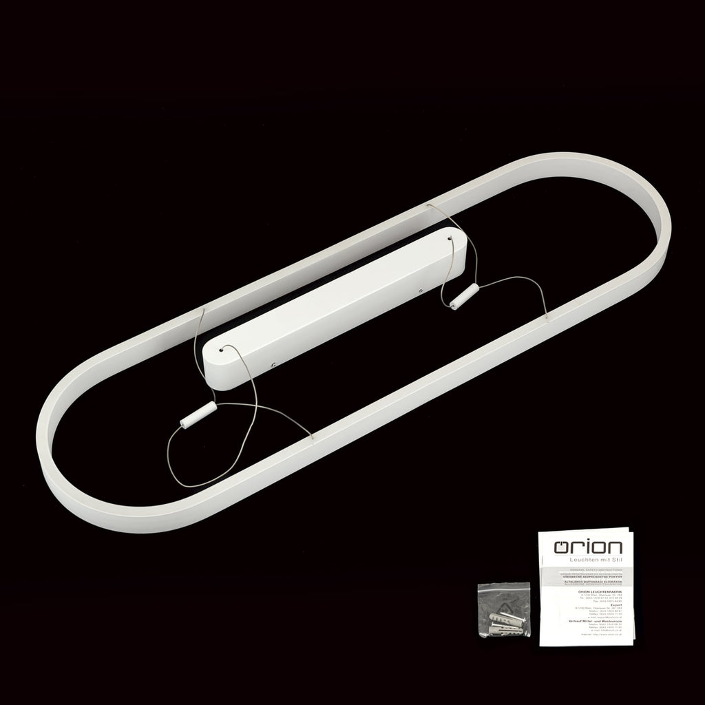 LED pendellampe Carrara hvit høydejusterbar CCT 120 cm 80W - ORION detalj av lysstrøm