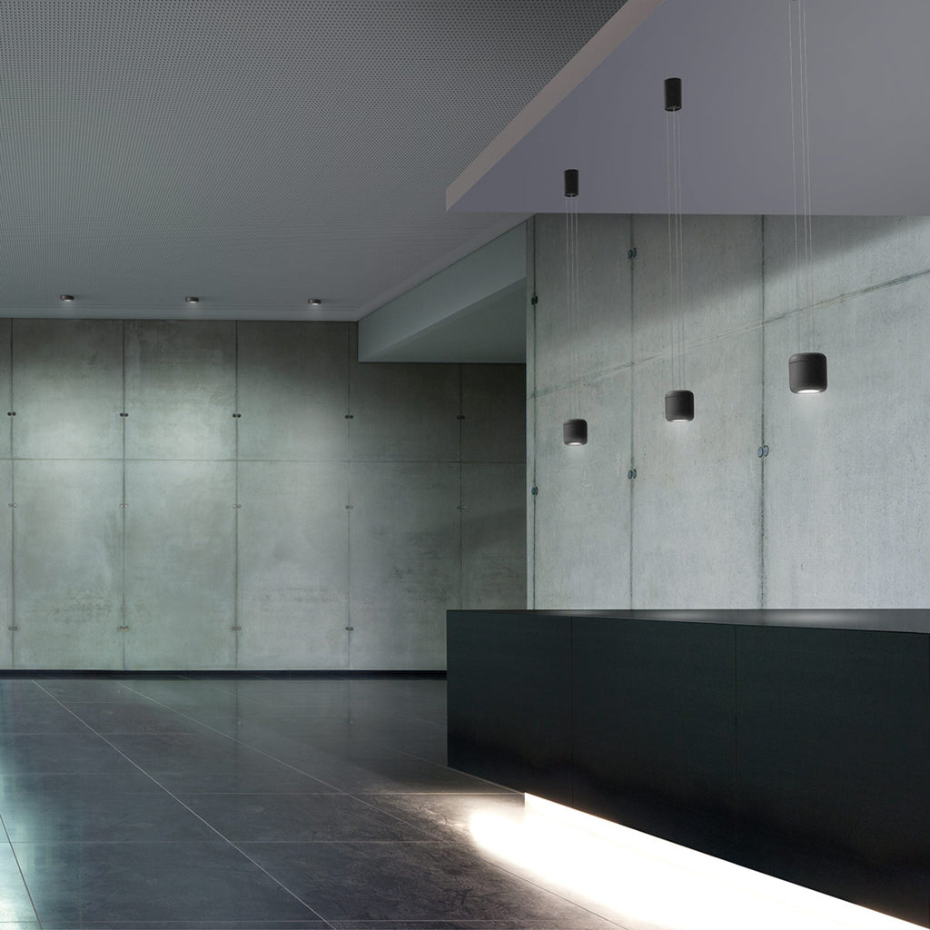LED pendellampe Cavity Suspension S dimbar svart Ø10 cm side