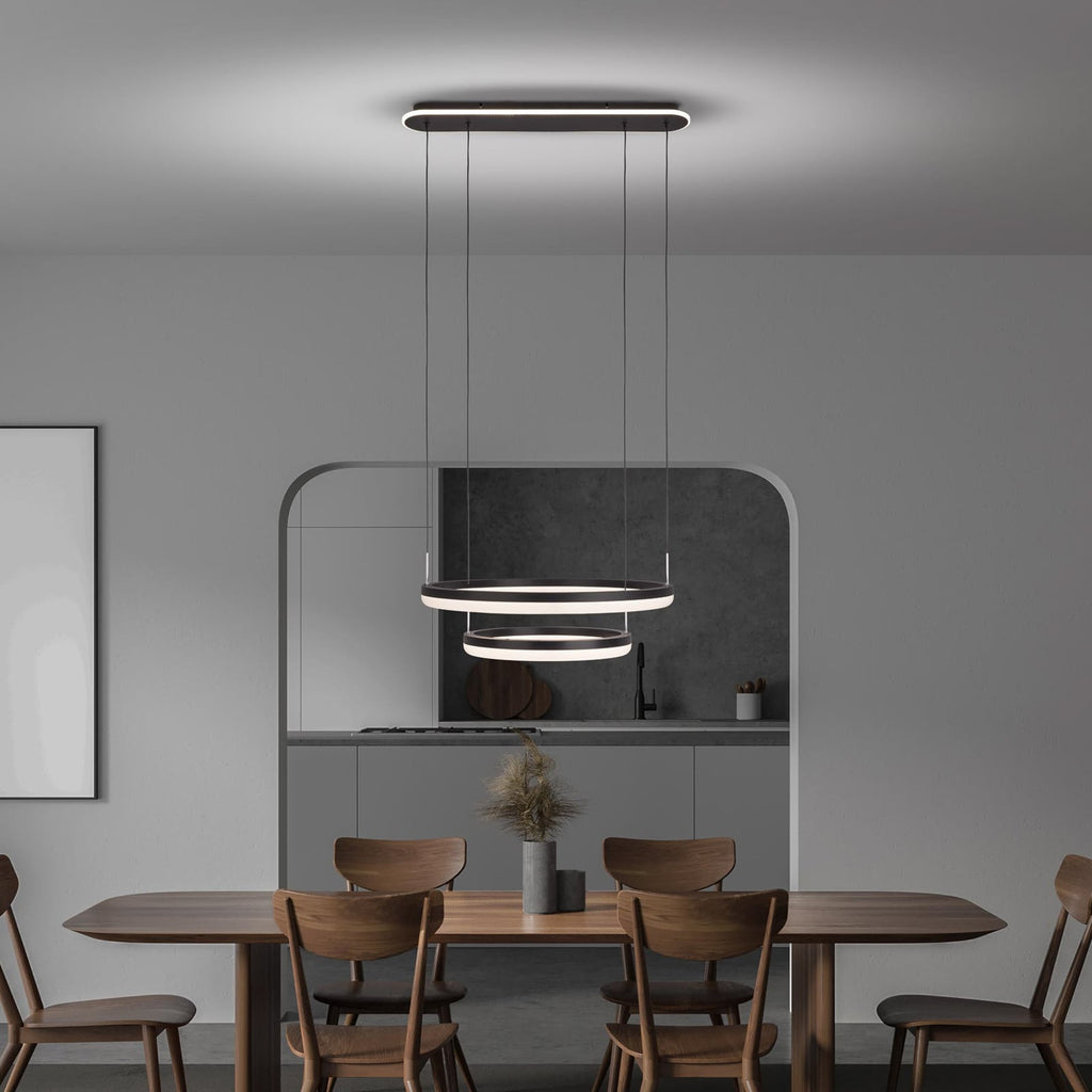 LED pendellampe CCT to ringer Ø60 cm med fjernkontroll bakside