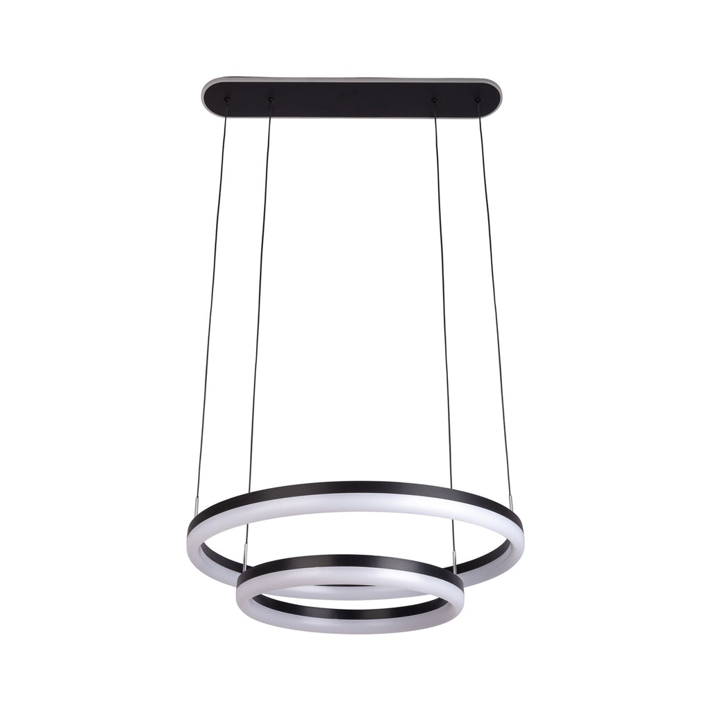 Detalj av LED pendellampe CCT to ringer Ø60 cm med fjernkontroll