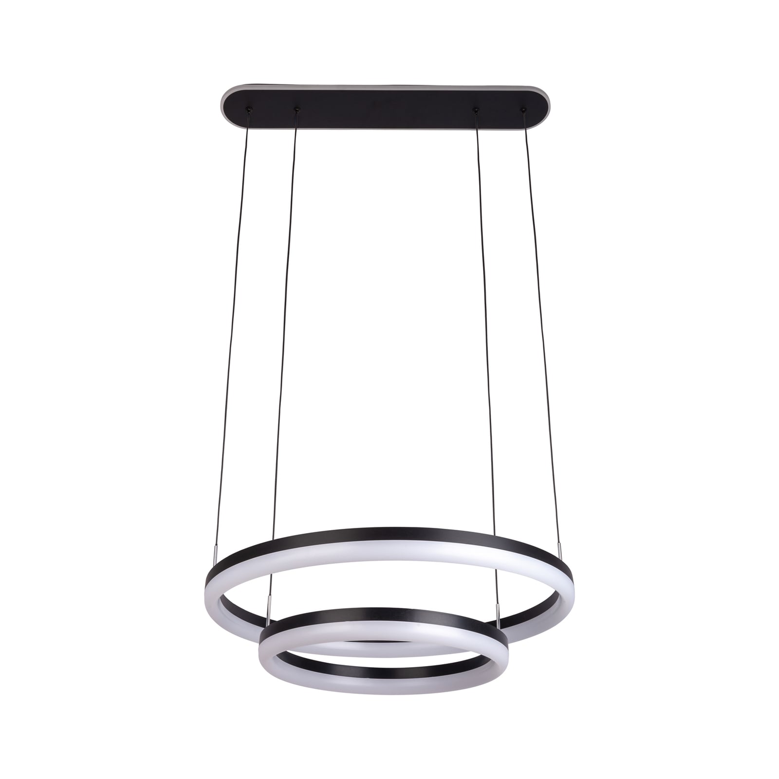 Detalj av LED pendellampe CCT to ringer Ø60 cm med fjernkontroll