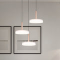LED pendellampe Celeste 3-lys glass hvit/brun forfra