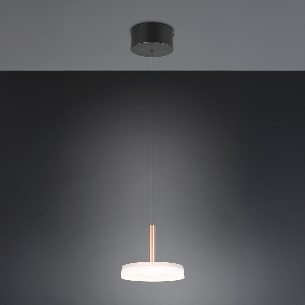 LED pendellampe Celeste glass hvit/brun Ø22 cm dimbar nærbilde