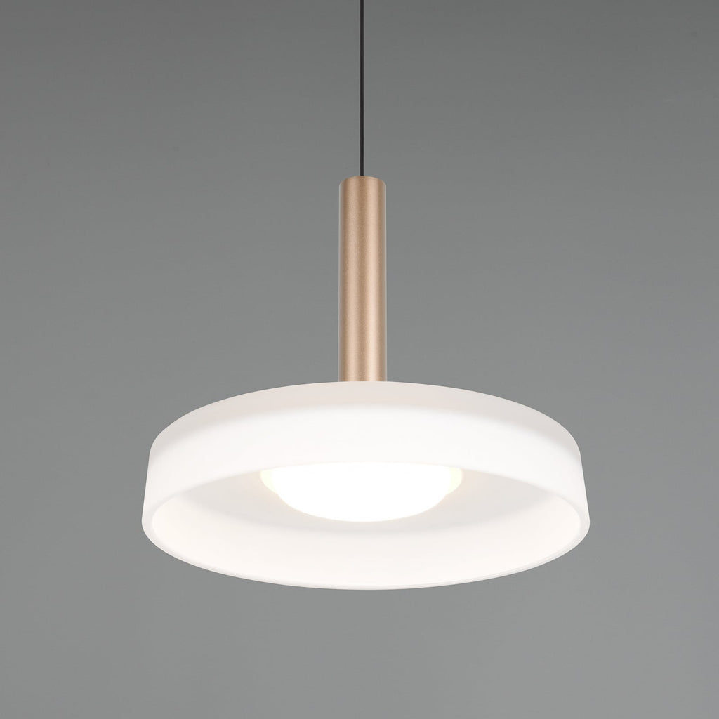 LED pendellampe Celeste glass hvit/brun Ø22 cm dimbar side