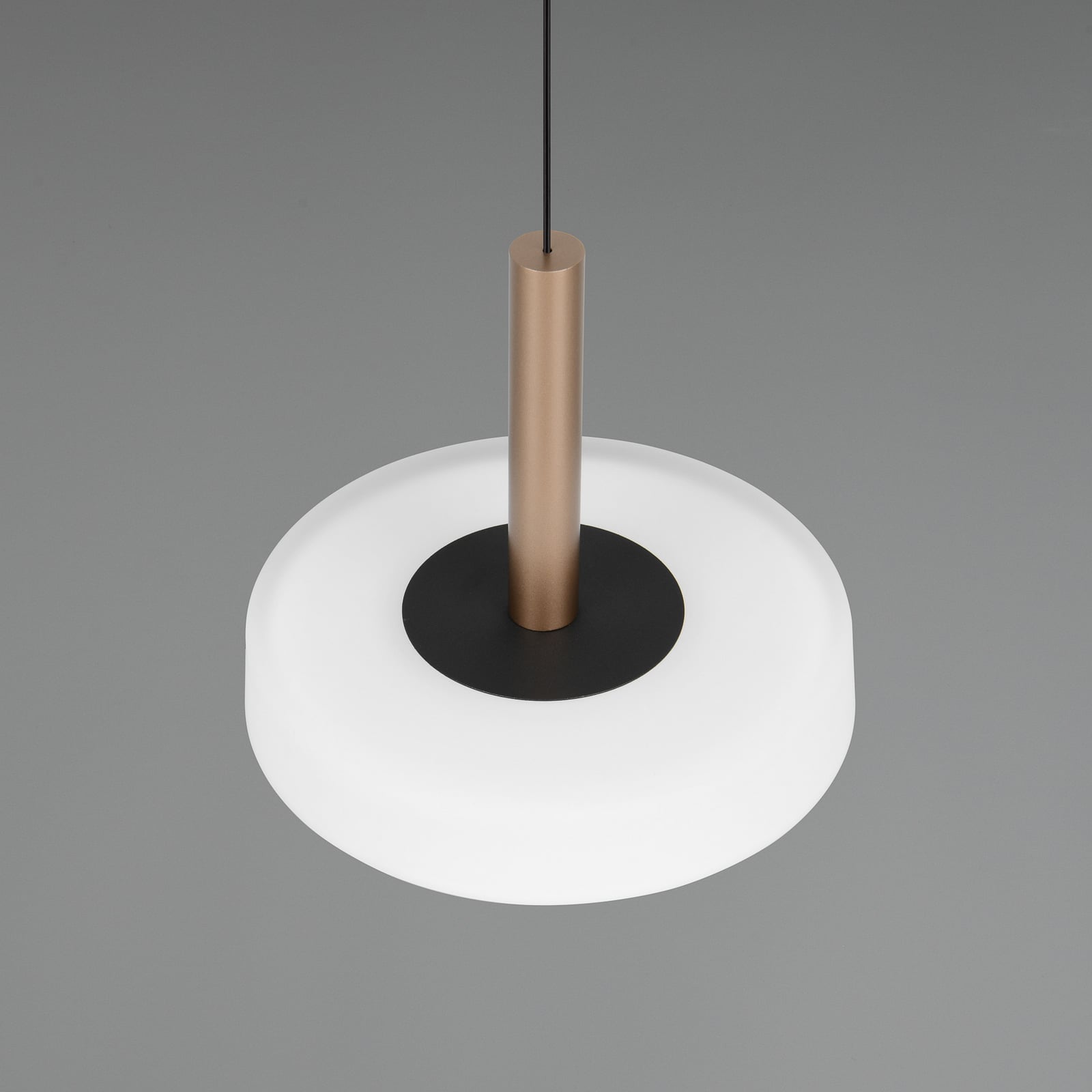 LED pendellampe Celeste glass hvit/brun Ø22 cm dimbar lysspredning