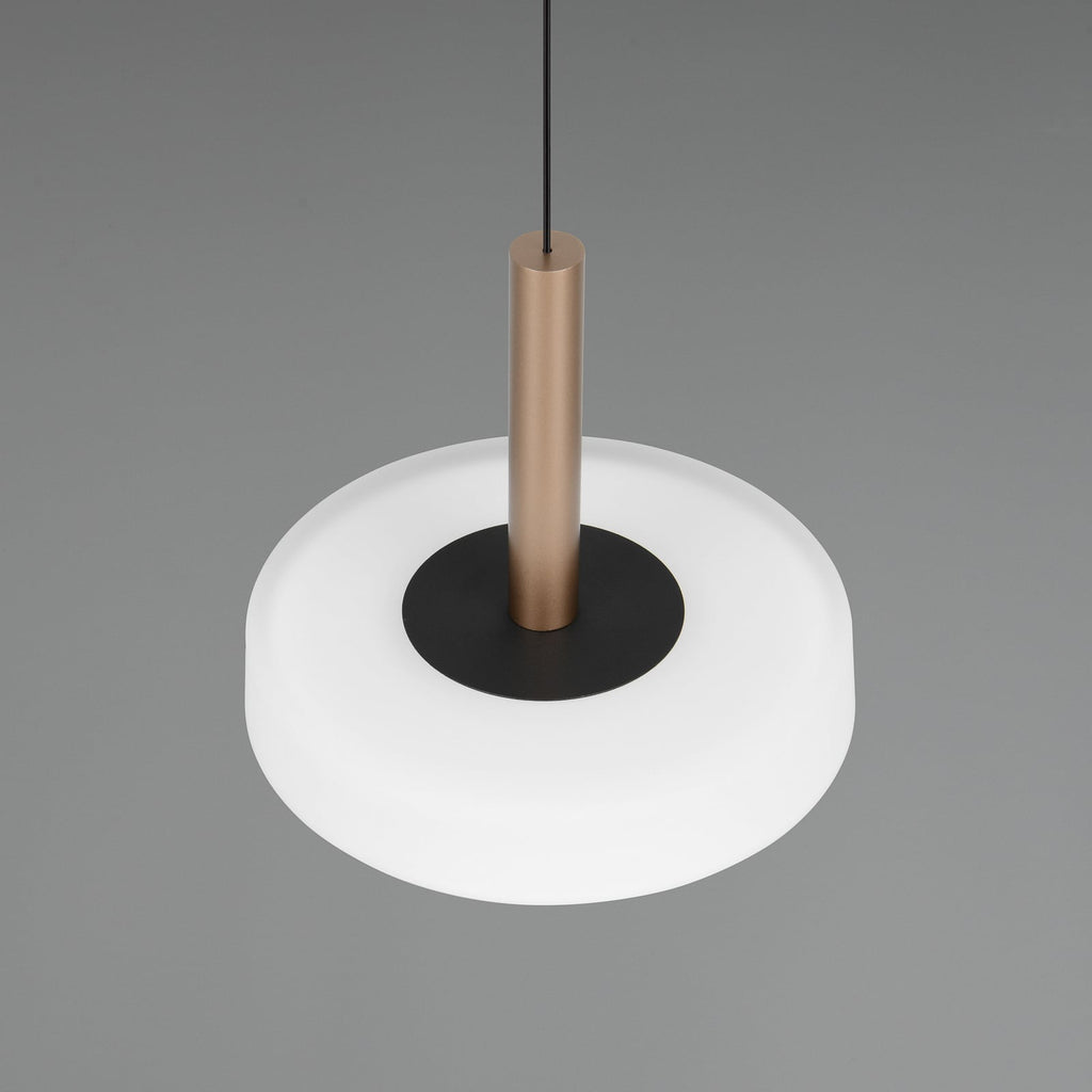 LED pendellampe Celeste glass hvit/brun Ø22 cm dimbar lysspredning