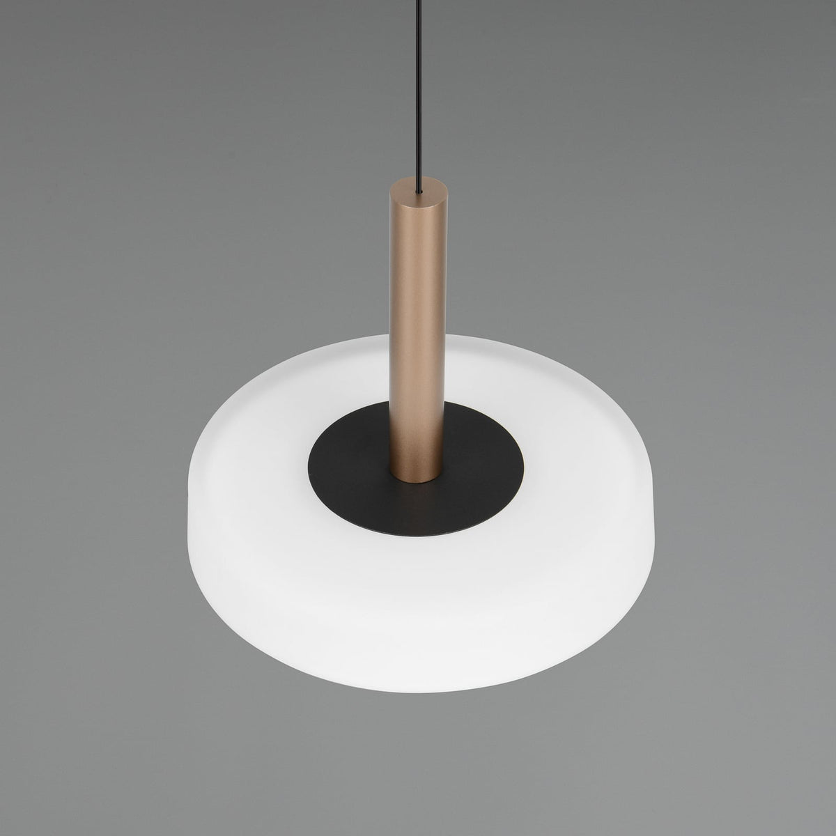 LED pendellampe Celeste glass hvit/brun Ø22 cm dimbar lysspredning
