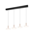 LED pendellampe Celeste hvit/brun glass 4-lys dimbar forfra