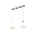 LED pendellampe Centa 2-lys nikkel glass dimbar forfra
