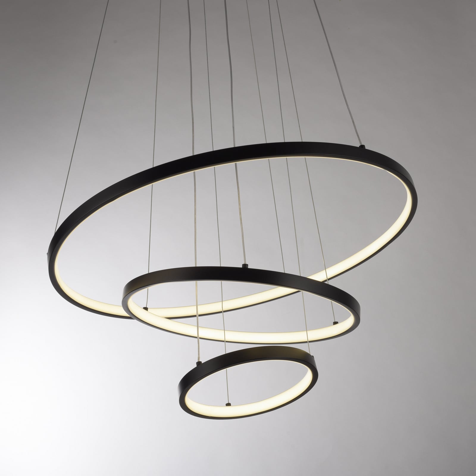 LED pendellampe Cerchi 3 ringer svart justering av ringer