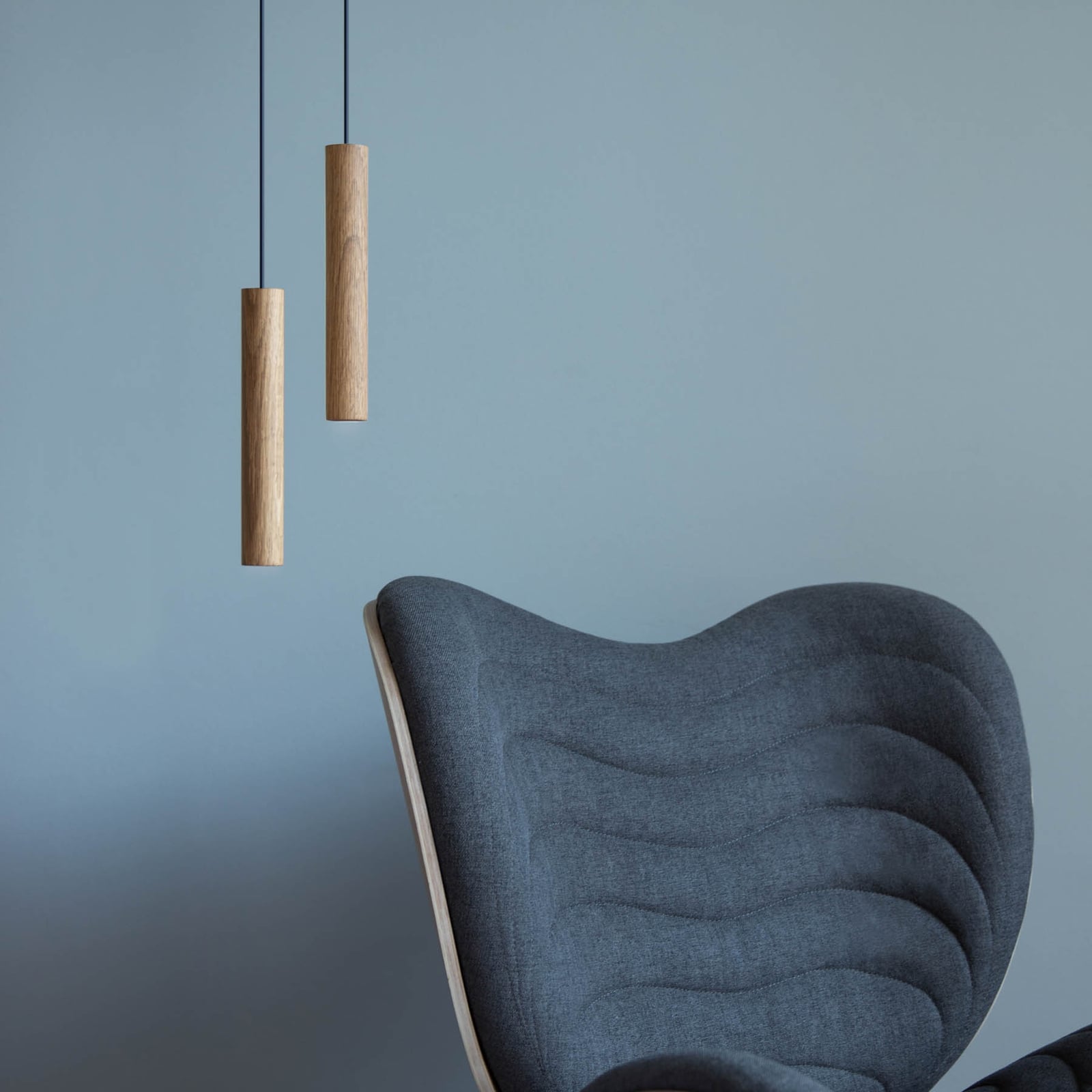 LED pendellampe Chimes Tall eik 2W varmhvit Ø3,4 cm - UMAGE
