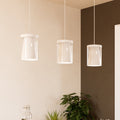 LED pendellampe Chiusello-Z 3-lys hvit glass forfra
