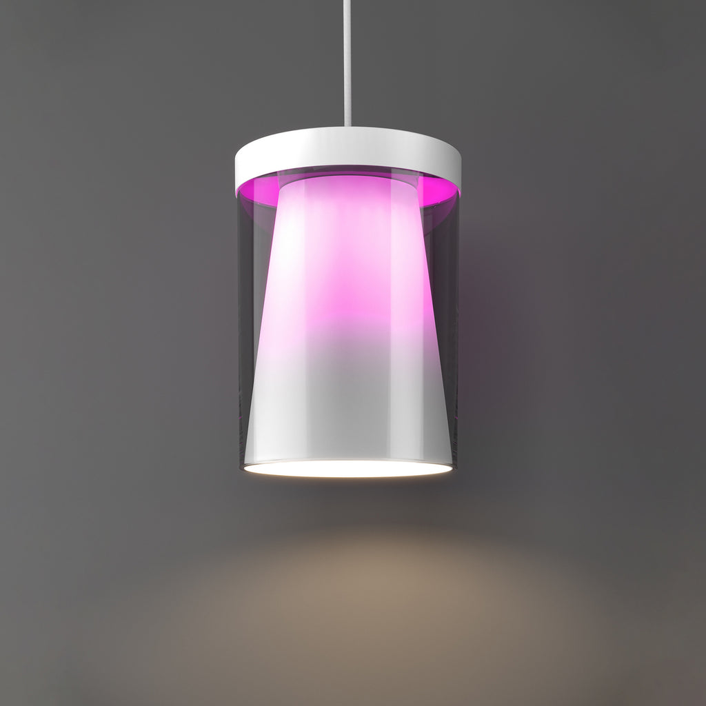 LED pendellampe Chiusello-Z 3-lys hvit glass nærbilde