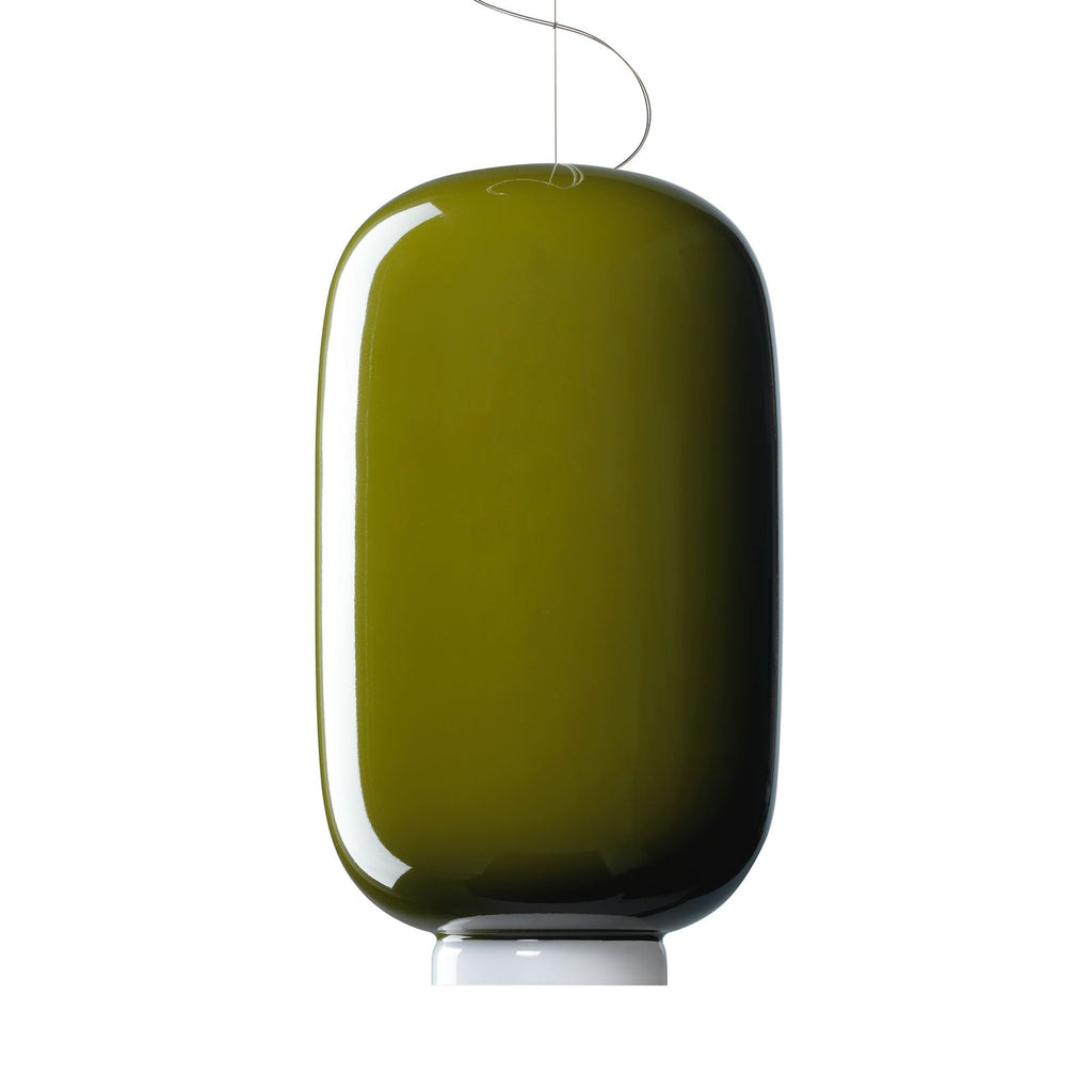 LED pendellampe Chouchin 2 grønn glass dimbar forfra