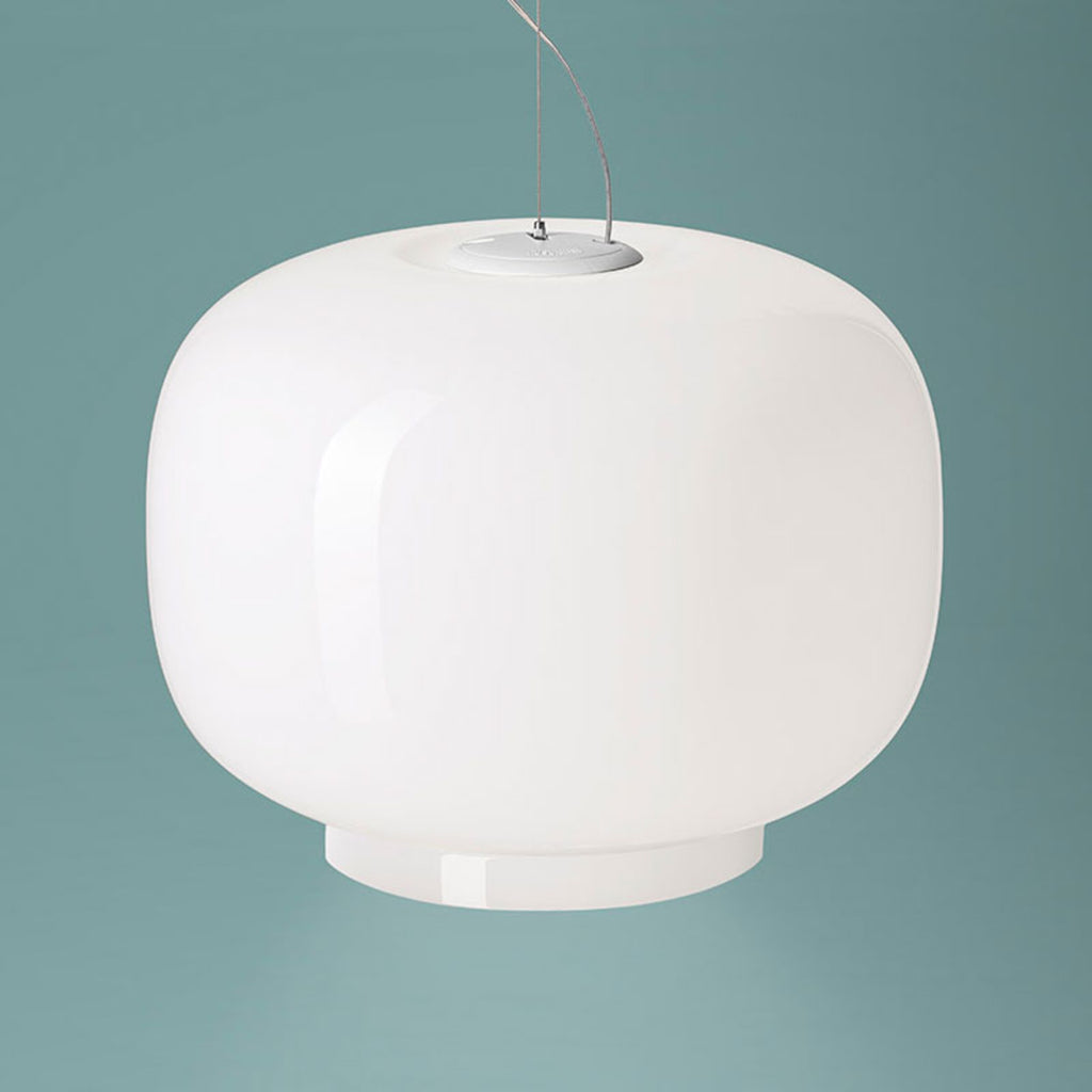 Detalj av LED pendellampe Chouchin Bianco 1 dimbar opalglass