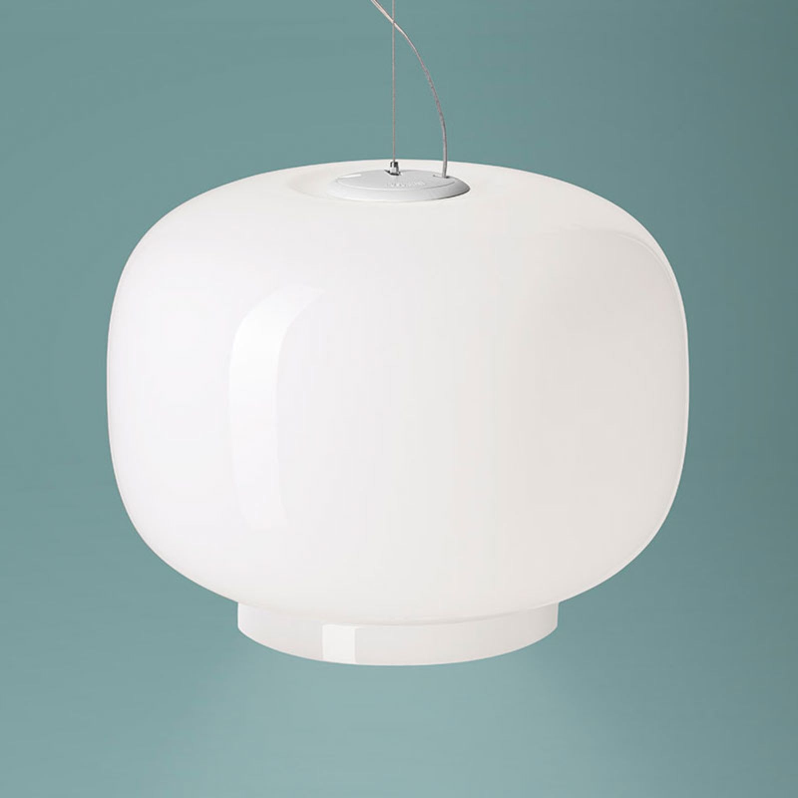 Detalj av LED pendellampe Chouchin Bianco 1 dimbar opalglass