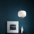 LED pendellampe Chouchin Reverse 3 hvit grå glass forfra
