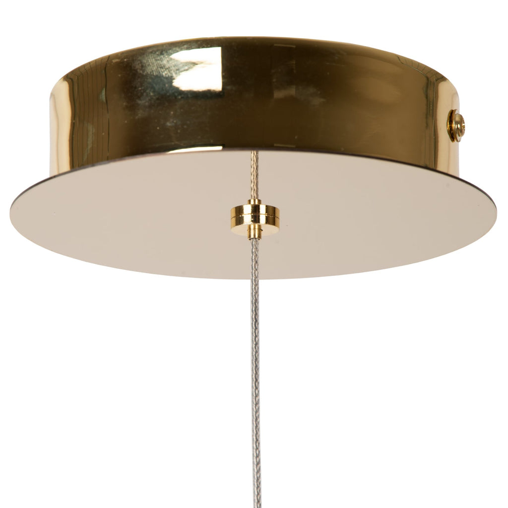 LED pendellampe Cintra akryl transparent/gull Ø11 cm oppheng
