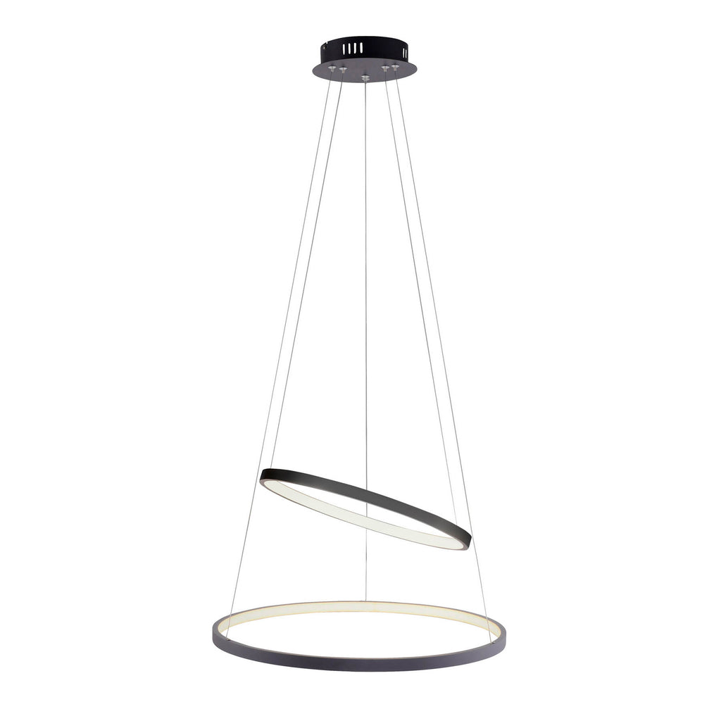 LED pendellampe Circle 2-lys antrasitt dimbar Ø50 cm nærbilde