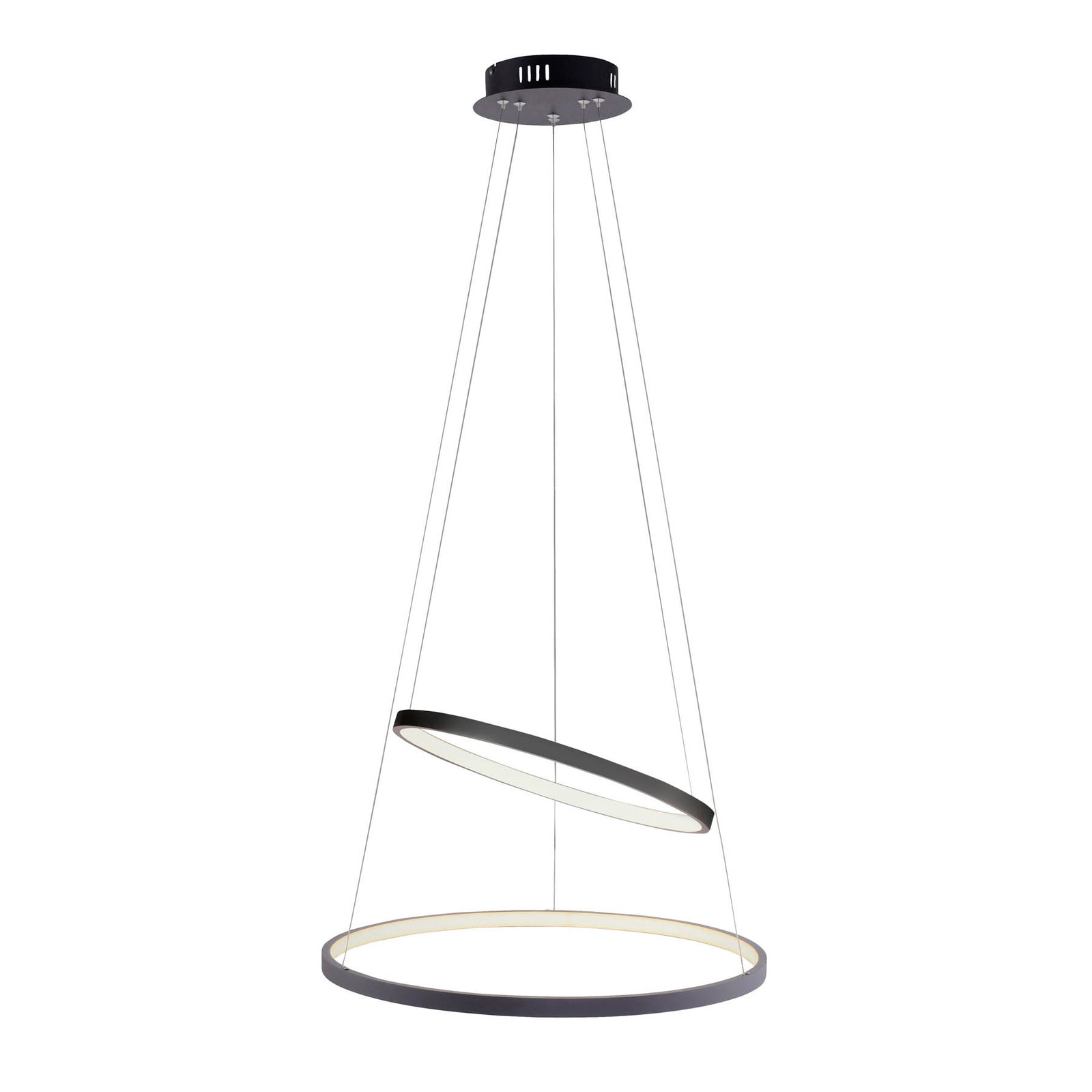 LED pendellampe Circle 2-lys antrasitt dimbar Ø50 cm nærbilde